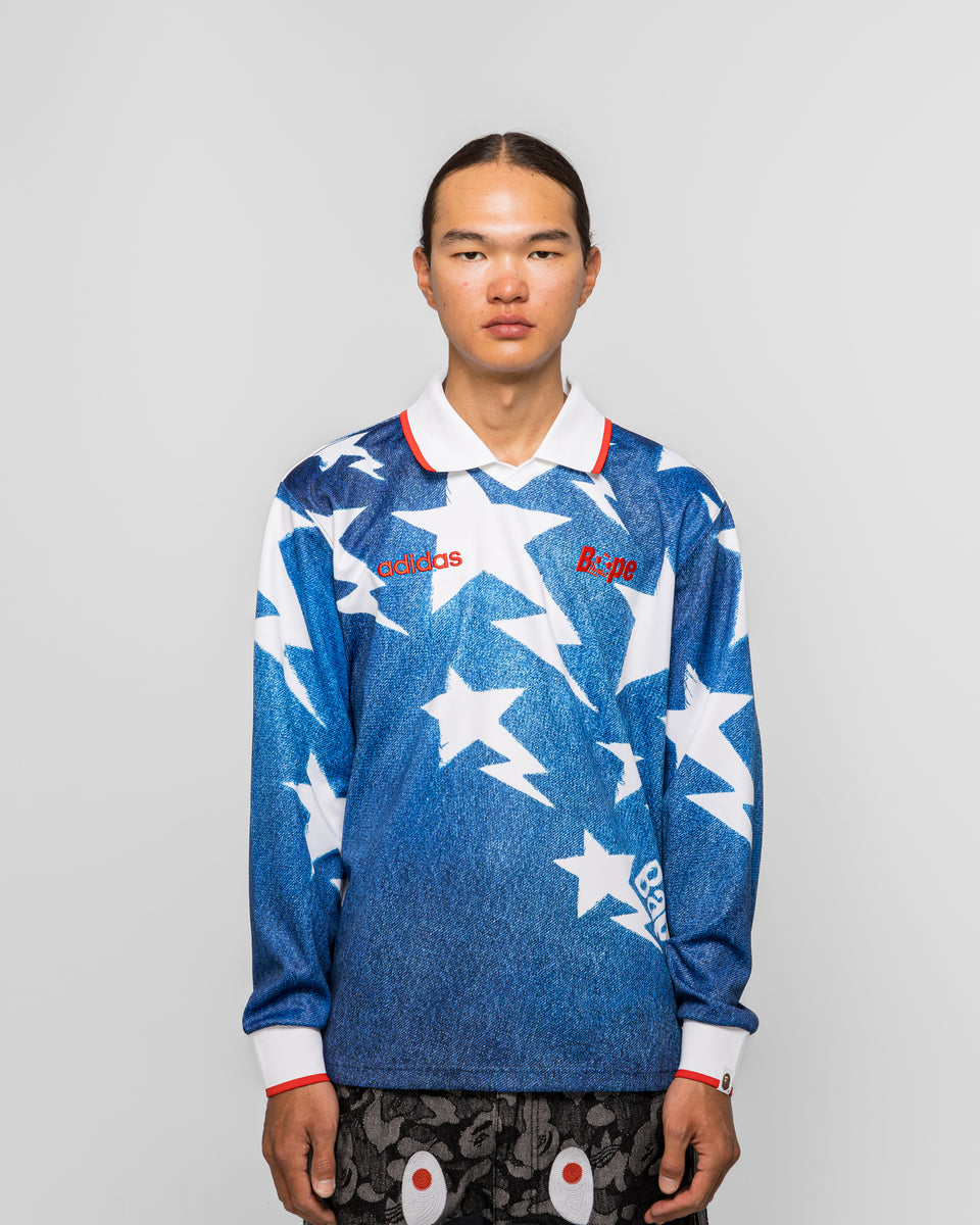  LSL STAR JERSEY BAPE ミディアムブルーデニム adidas-lsl-star-jersey-x-bape-