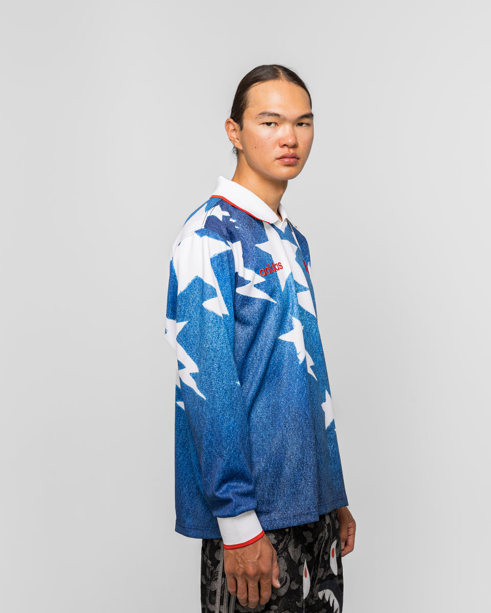 adidas LSL STAR JERSEY BAPE ミディアムブルーデニム adidas - LSL Star Jersey x BAPE - Medium Blue Denim | UP THERE