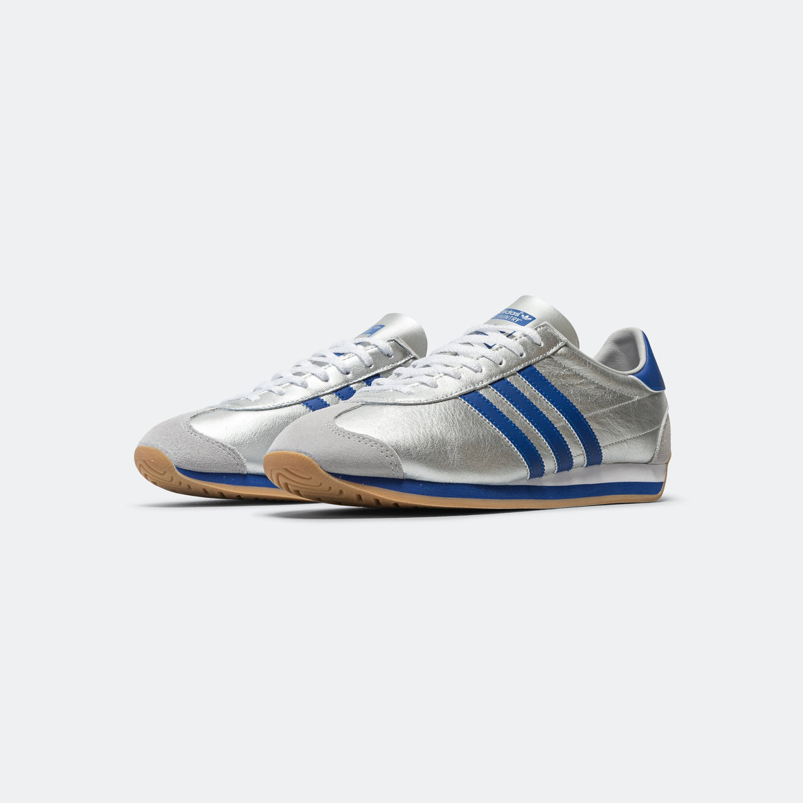 adidas - Country OG - Metallic Silver/Bright Blue-Footwear White - UP THERE