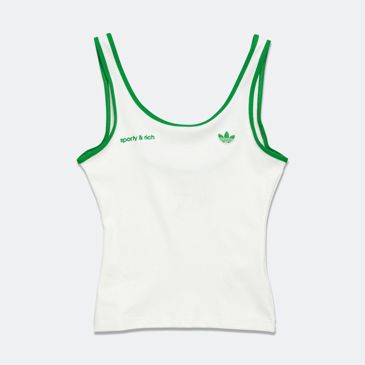 adidas sporty & rich タンクトップ ホワイト/グリーン Womens Tank Top x Sporty & Rich - Off White/Green | UP THERE