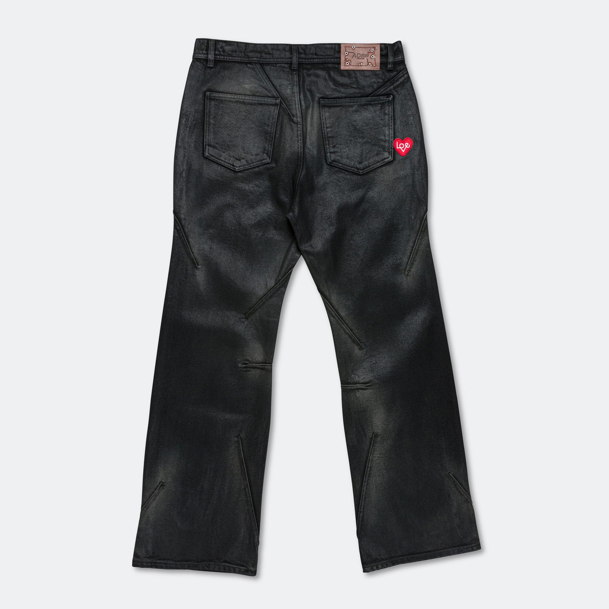 ADSB Patch Spray Washed Wide Leg Jeans - Black | UP THERE