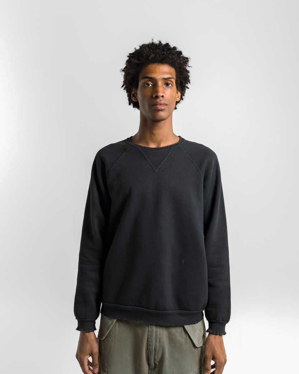 トップス a.presse double V sweat shirts navy 3 Vintage Double V Sweatshirt(2(MEN) Black/ブラック): A.PRESSE