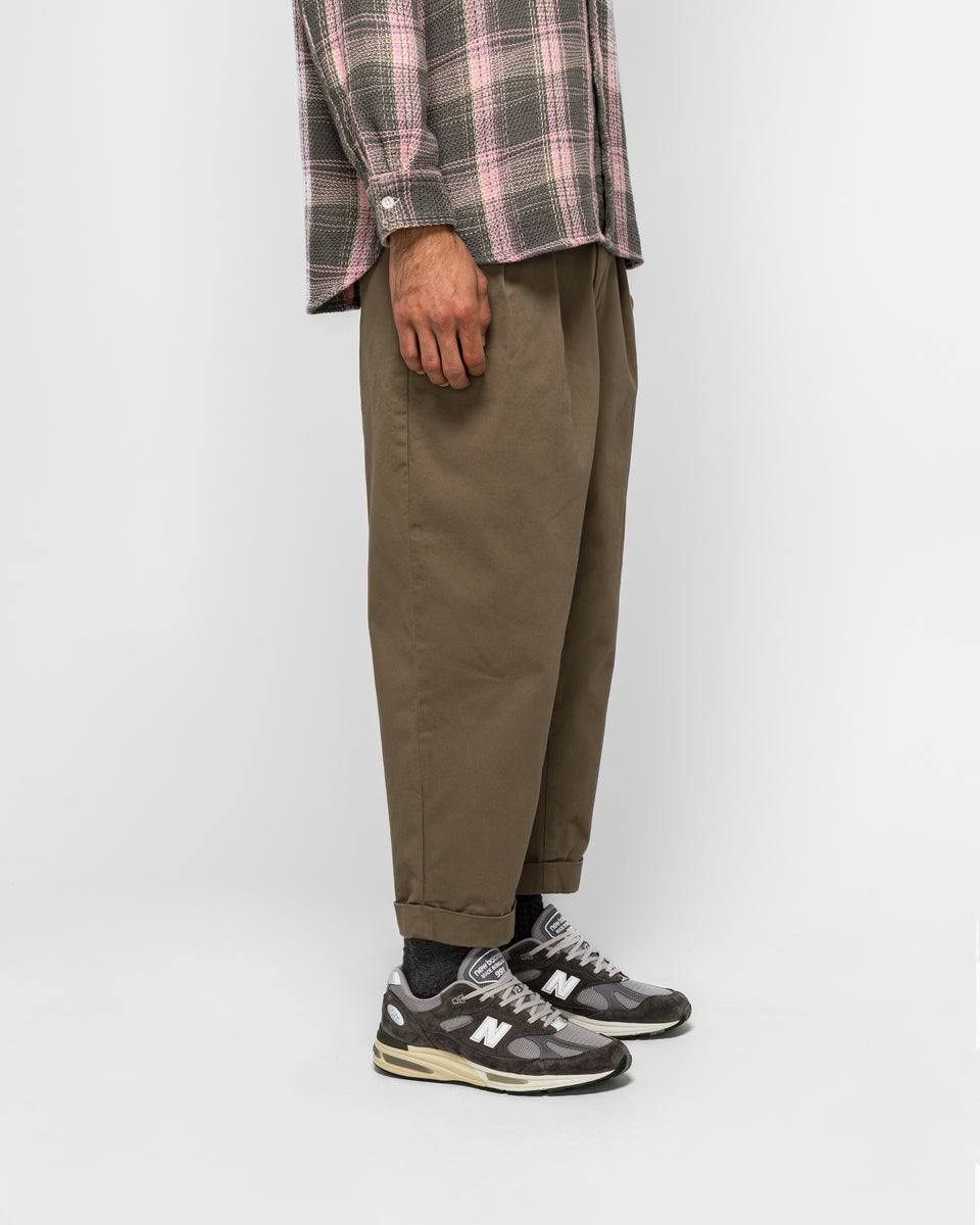 Beams Plus - 2 Pleat Twill Pants - Olive | UP THERE Beams Plus - 2 Pleat Twill Pants - Olive | UP THERE