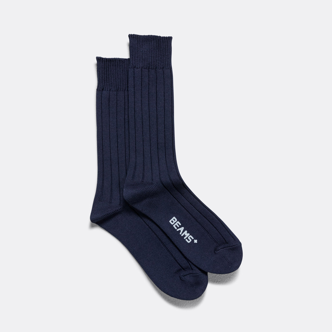 Solid Ribs Socks - Navy