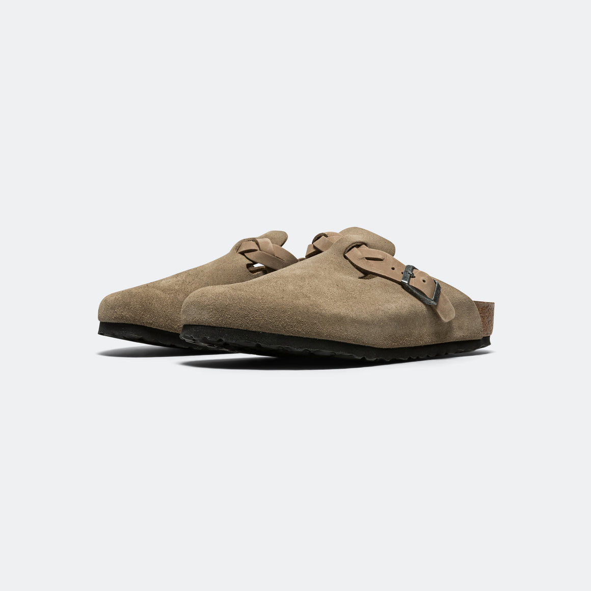 Birkenstock - Boston Braided - Taupe Suede Leather - UP THERE