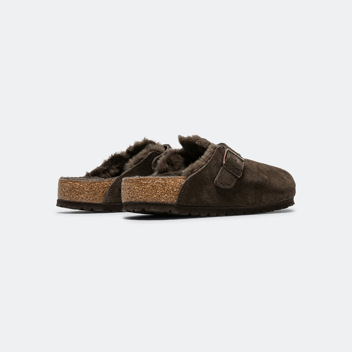 Birkenstock Boston Mocca Suede Leather/Shearling UP THERE