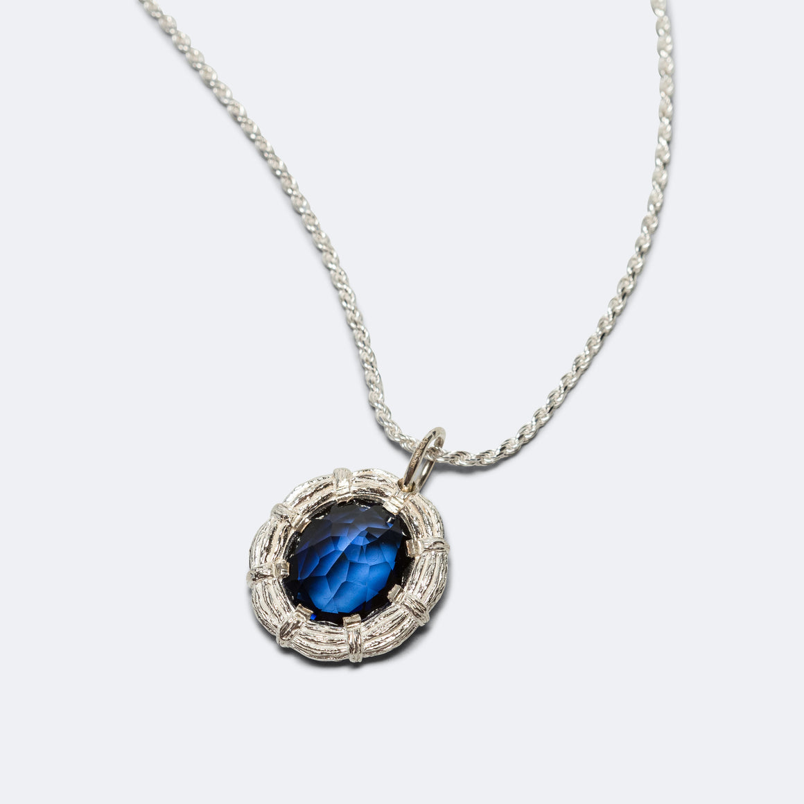 Bleue Burnham - Bound Willow Pendant - 925 Silver/Blue Sapphire - UP THERE