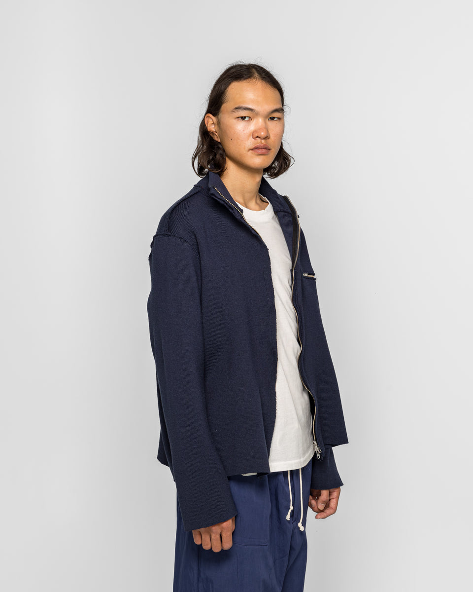 Camiel Fortgens - Zip-Up Knit - Navy | UP THERE