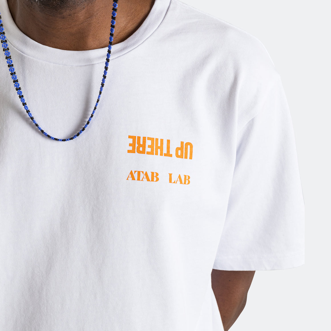 Up There - UP THERE X ATAB Lab 'Chess Man' Tee - White/Tangelo - UP THERE