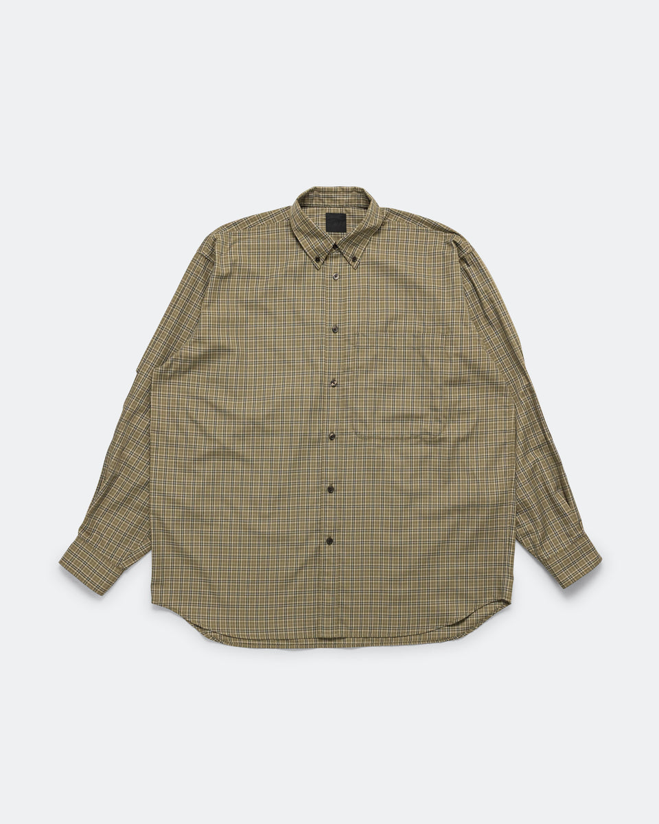 Daiwa Pier39 - Tech Button Down Shirt LS Plaid - Sage Gray | UP THERE