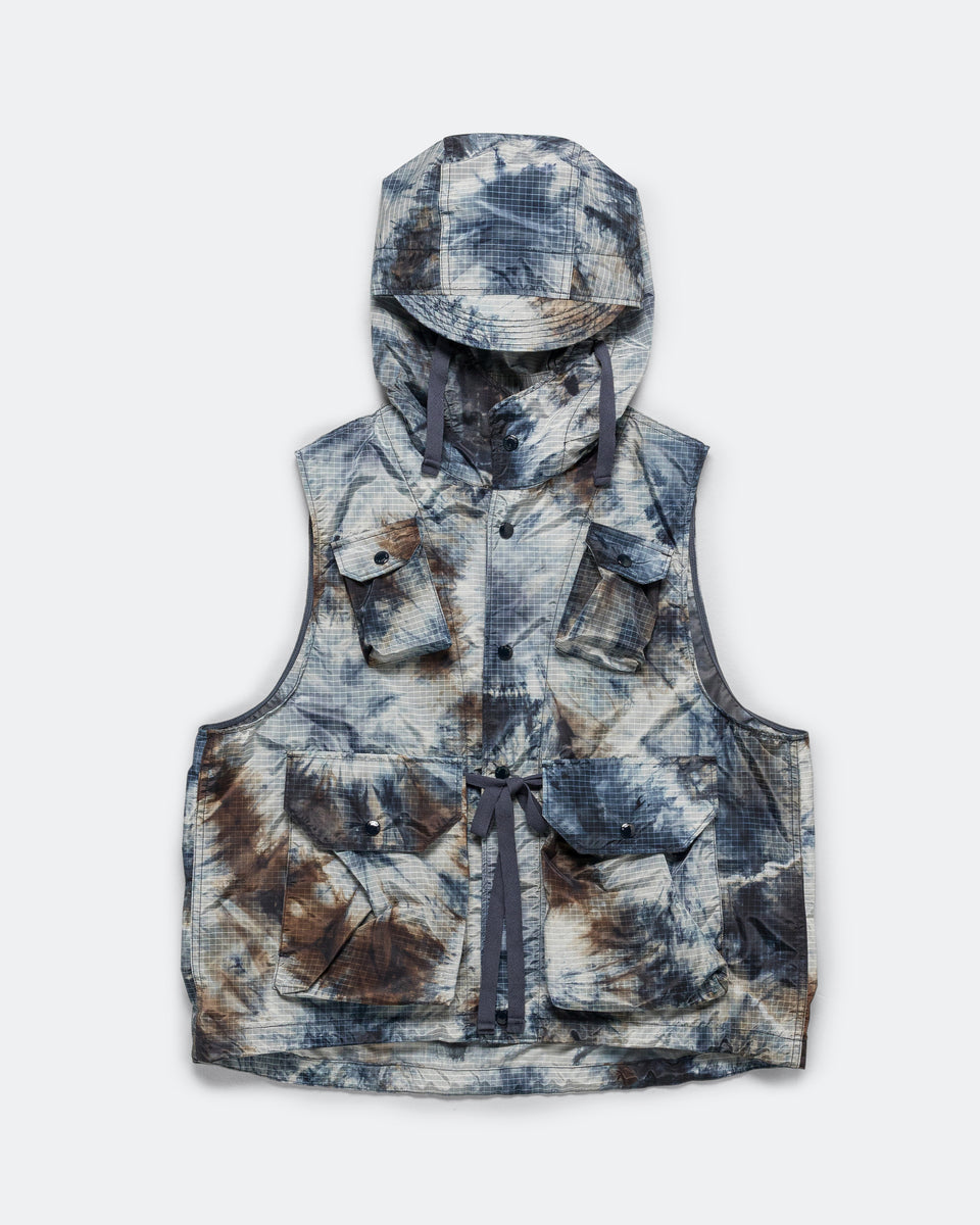 Engineered Garments - Field Vest - Navy Nylon Tie Die Print