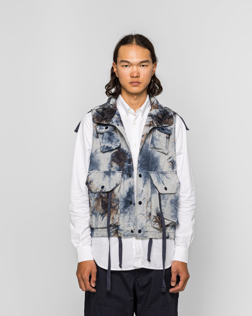 トップス ENGINEERED GARMENTS Field Vest denim eg-field-vest-navy-nylon-tie-