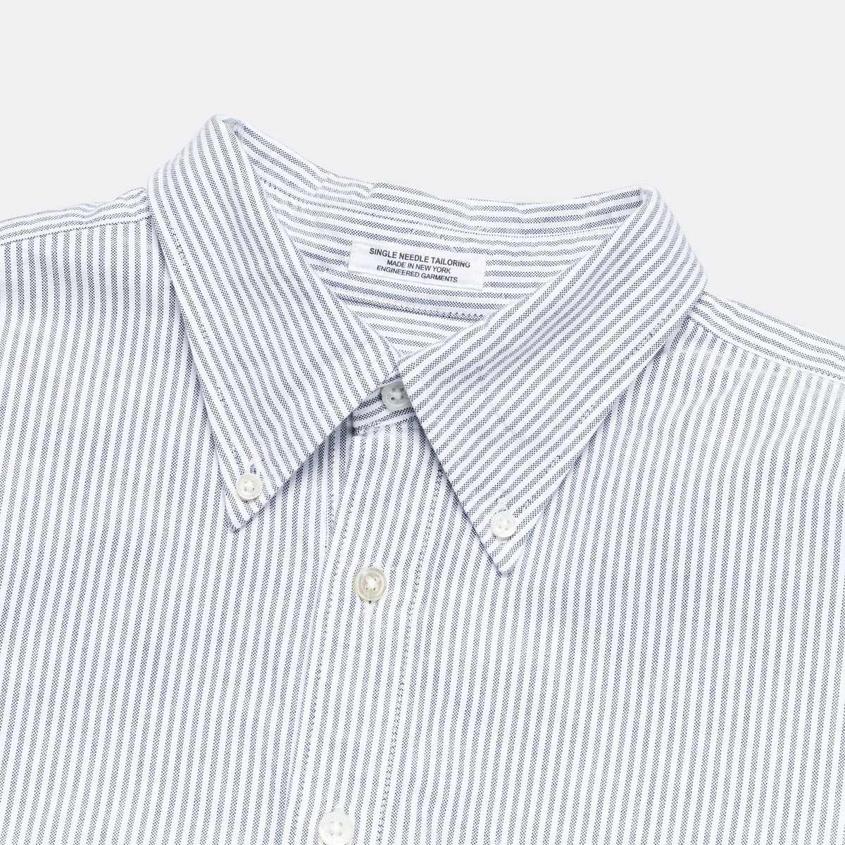 Engineered Garments Ivy BD Shirt - Grey Candy Stripe Oxford | UP THERE