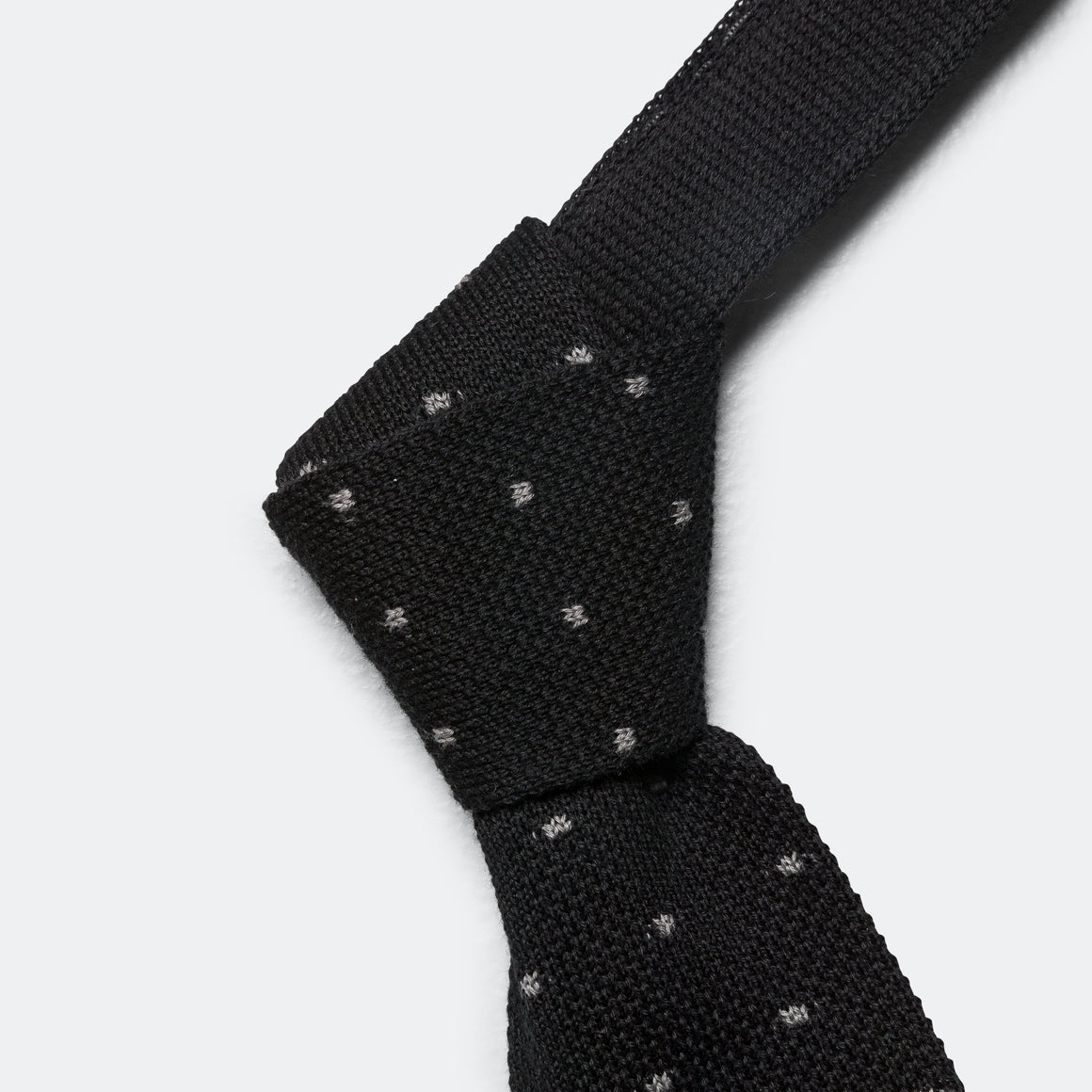Knit Tie - Black Polka Dot