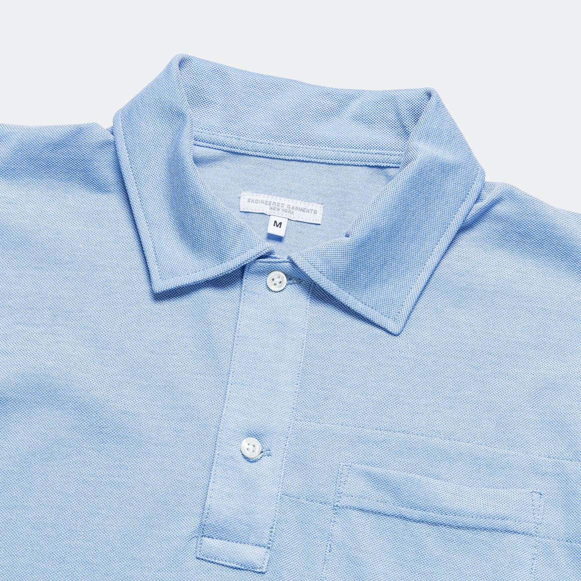 Engineered Garments - Polo Shirt Combo - Lt. Blue Cotton Pique - UP THERE