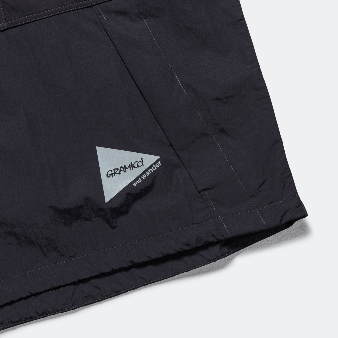 Gramicci - Patchwork Wind Tee × and wander - Black - UP THERE