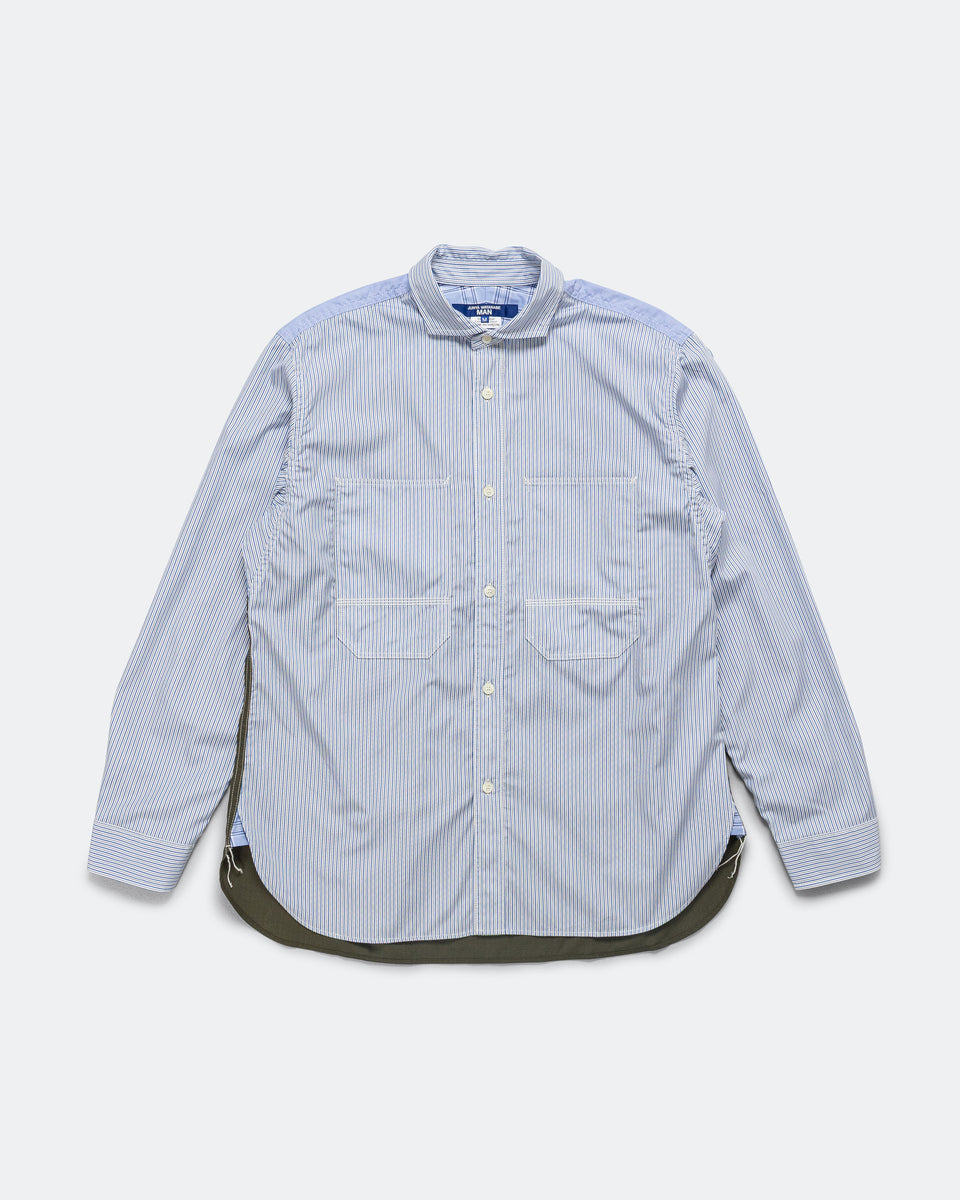 トップス junya watanabe Junya Watanabe MAN - Cotton Stripe x Cotton Ripstop Shirt - White
