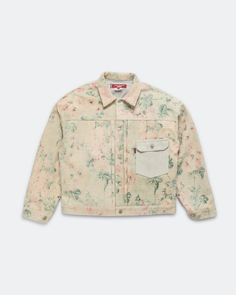 Junya Watanabe MAN - Rayon Linen Floral Pattern Cowhide x Levi's