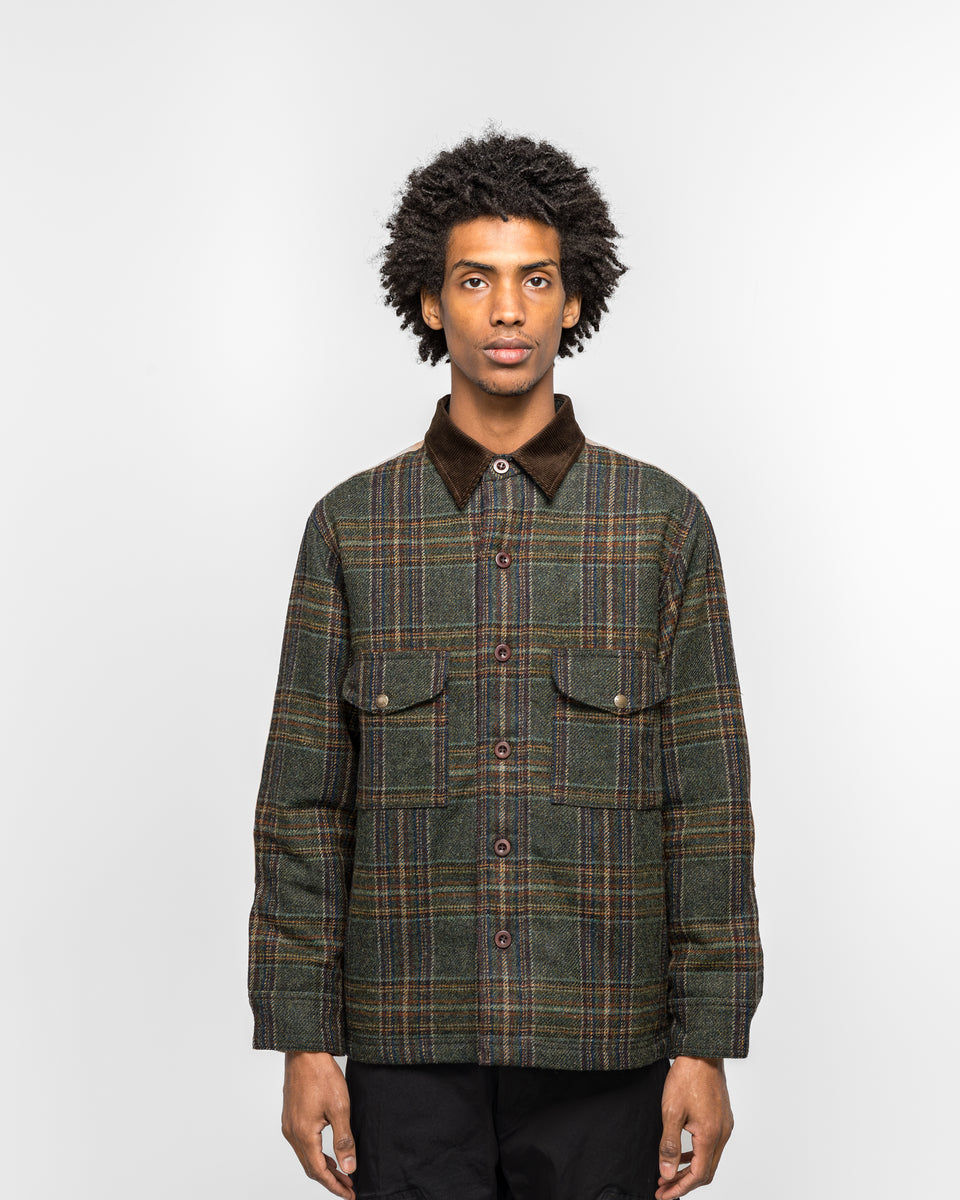 Junya Watanabe MAN - Wool Check Tweed Leather Shirt x FILSON
