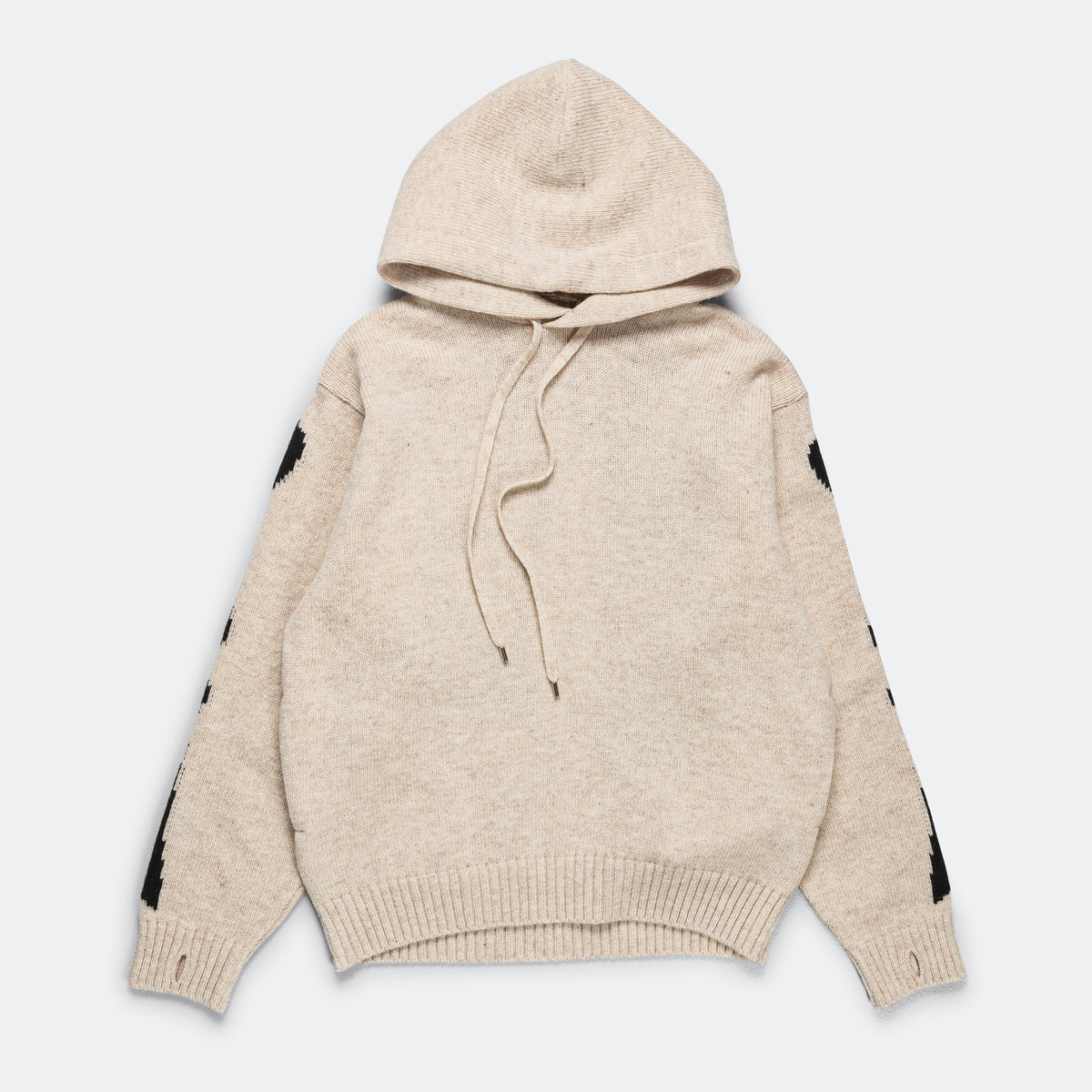 5G Wool BONE Hood Sweater - Ecru | UP THERE