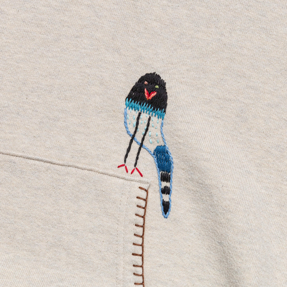 Kapital TOP SWT Knit Hoodie (MAGPIE) - Ecru | UP THERE