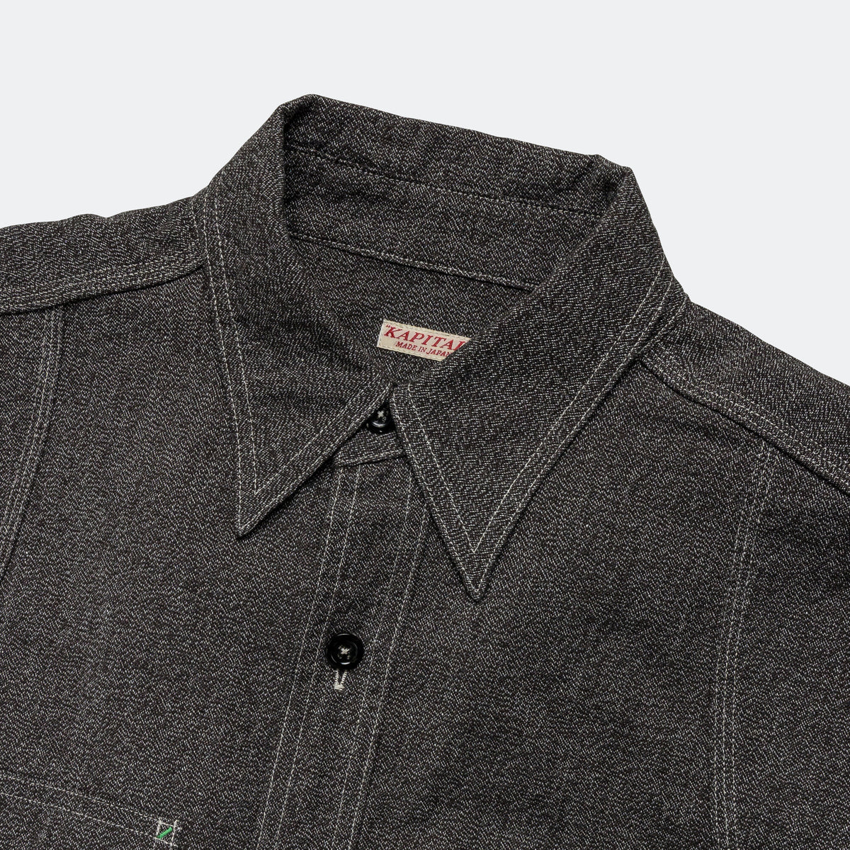 Grandrelle 2TONES BONE Patch Ventilator Workshirt - Charcoal | UP