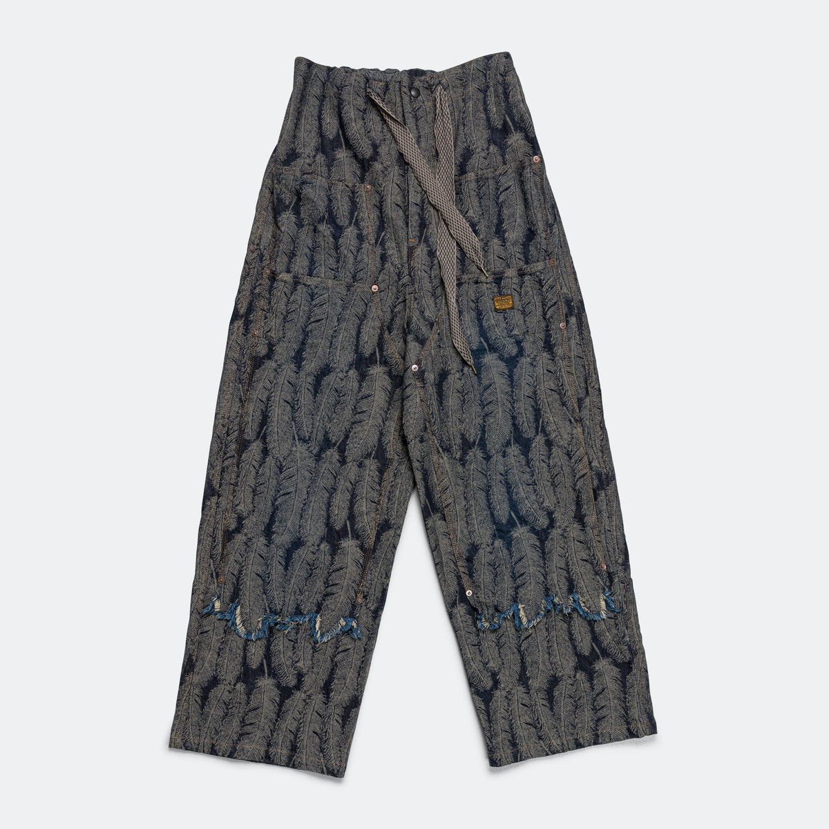 Kapital 12oz Magpie Denim W Knee Easy feather Shorts pants (Time Sale)