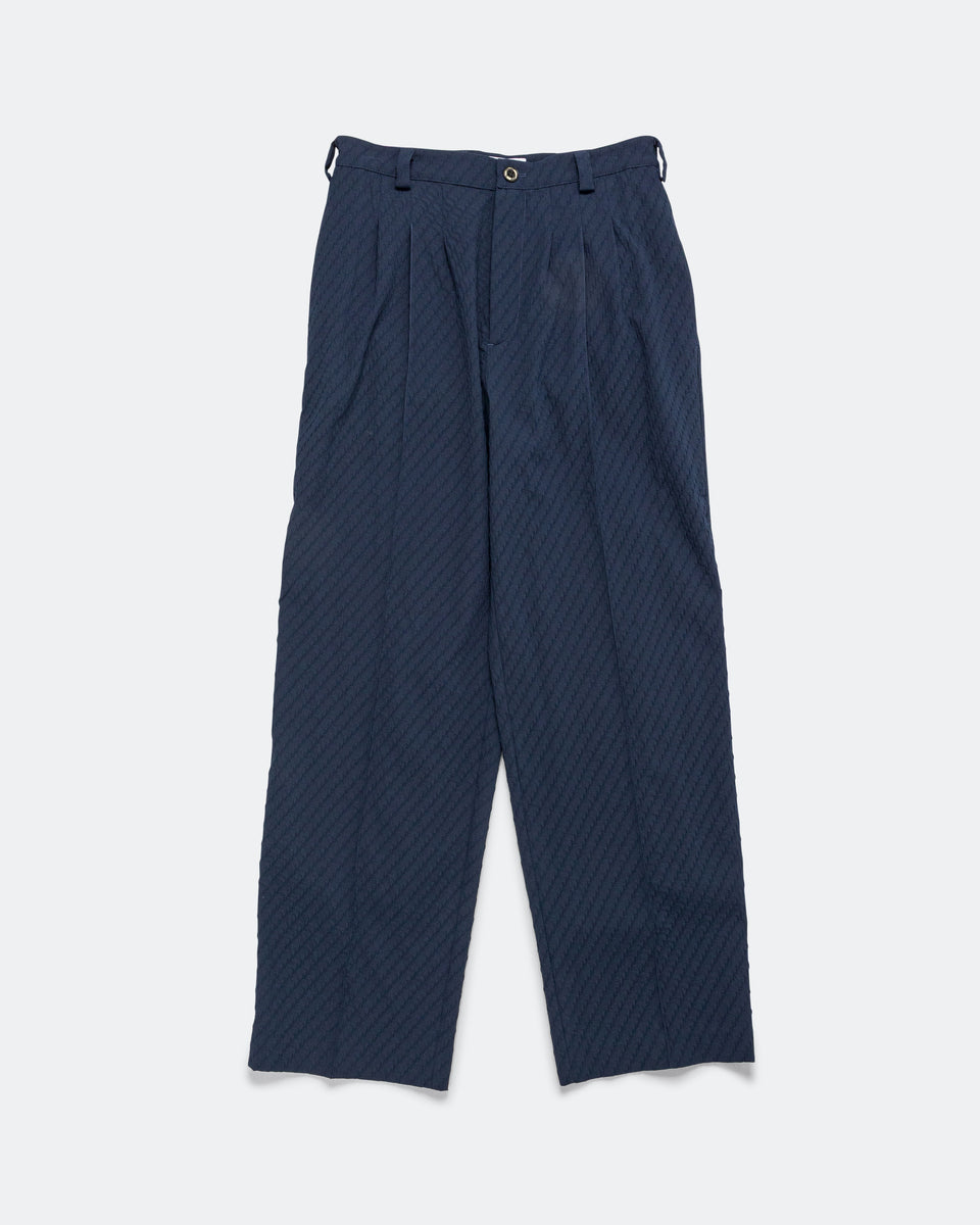 Kiko Kostadinov - Noro Trouser - Abyss Blue Wavy Wool | UP THERE