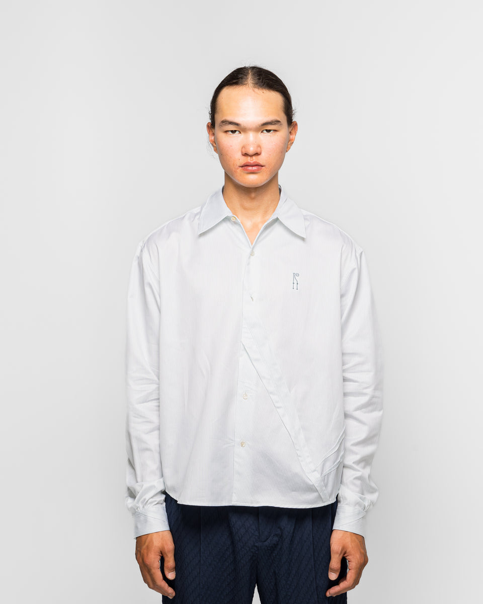 Kiko Kostadinov - Ohne K-Dart Shirt - Blue/Green Double Stripe