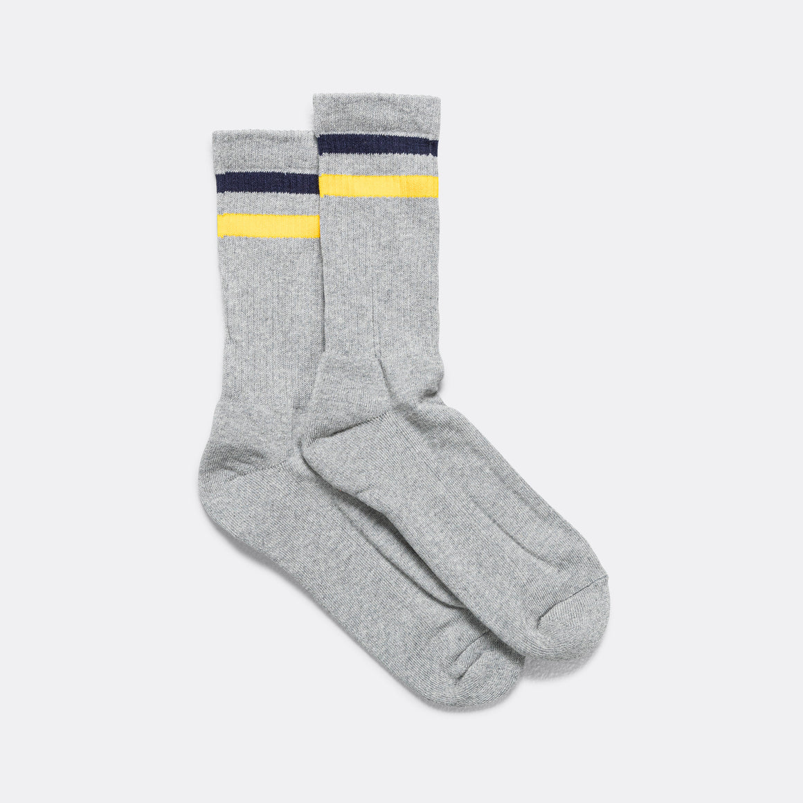 Cotton Cap Crew Socks - Charcoal/Heather Grey