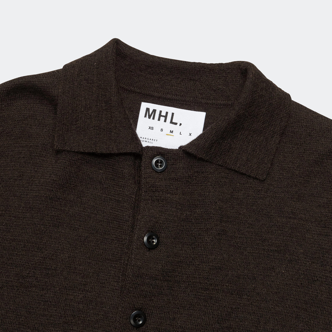MHL. - Oversized Knitted Polo - Ebony Dry Wool - UP THERE