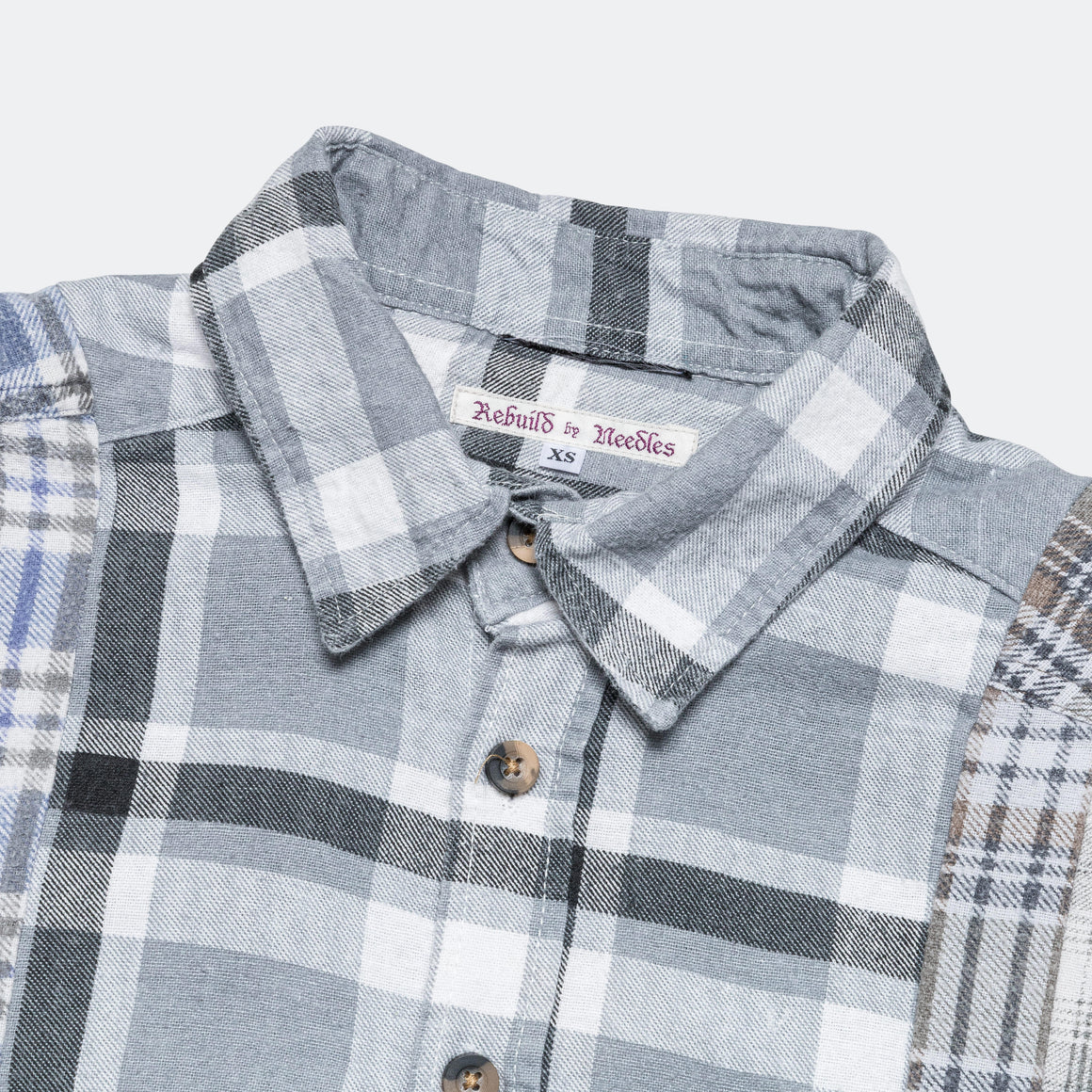 Needles - Rebuild Flannel 7 Cuts Shirt - X-Small #1 - UP THERE