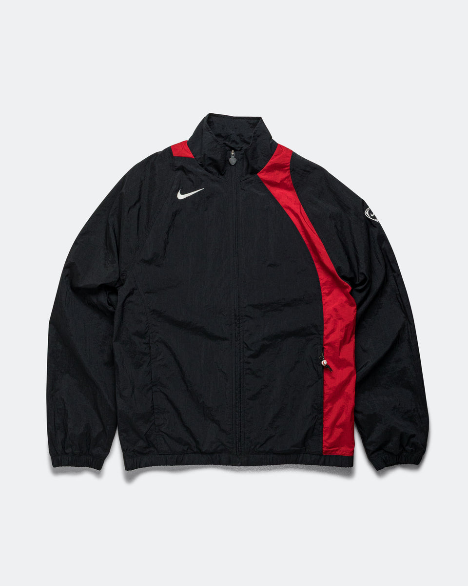 T90 Water Repellent Track Jacket - Black/Gym-Red | UP THERE