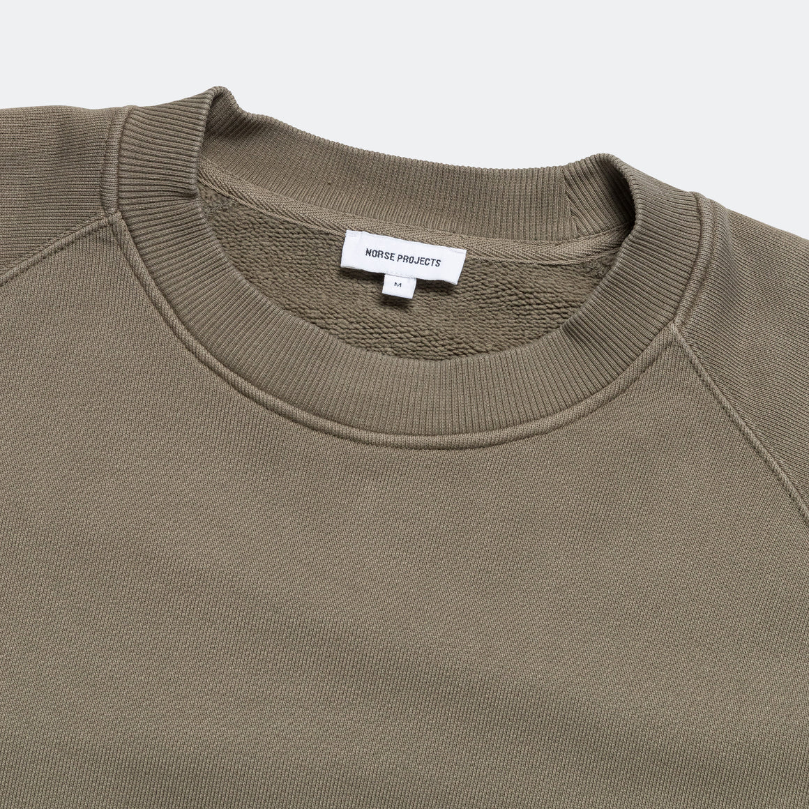 Norse Projects - Marten Relaxed Organic Raglan Sweatshirt - Sediment Green - UP THERE