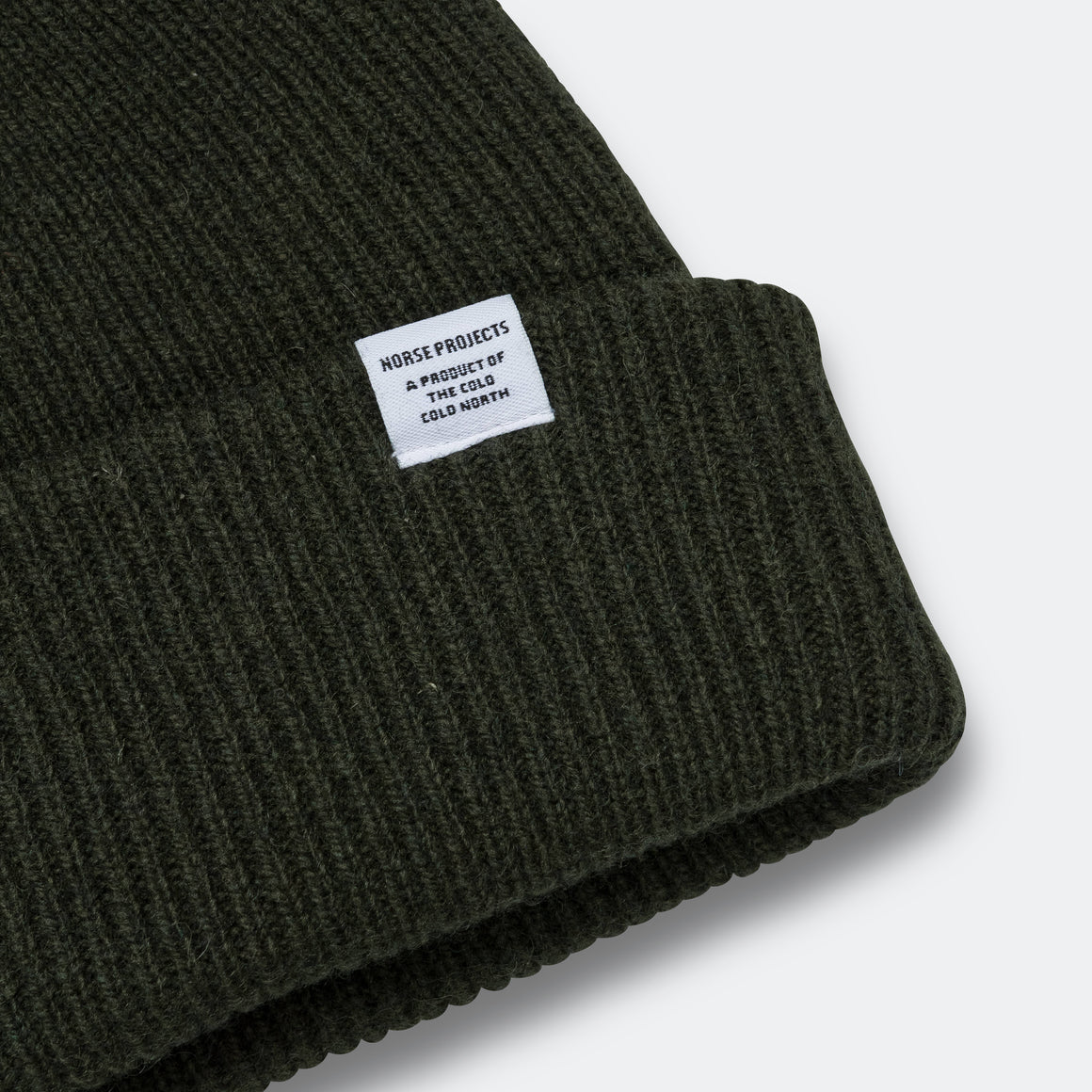 Norse Projects - Merino Lambswool Beanie - Army Green - UP THERE