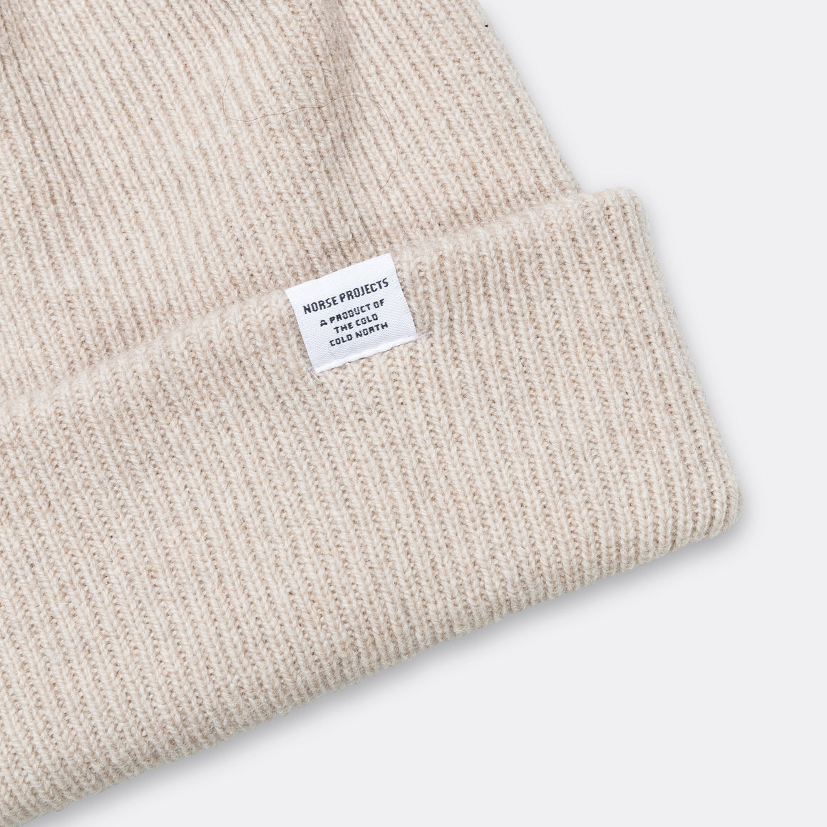 Norse Projects - Merino Lambswool Beanie - Oatmeal/Oatmeal - UP THERE
