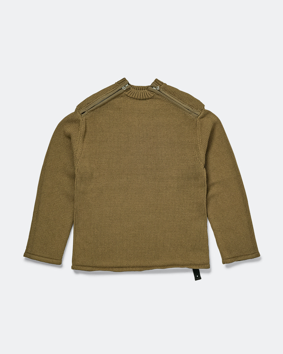 OAMC Peacemaker - Shoulder Zip Knit - Beige | UP THERE