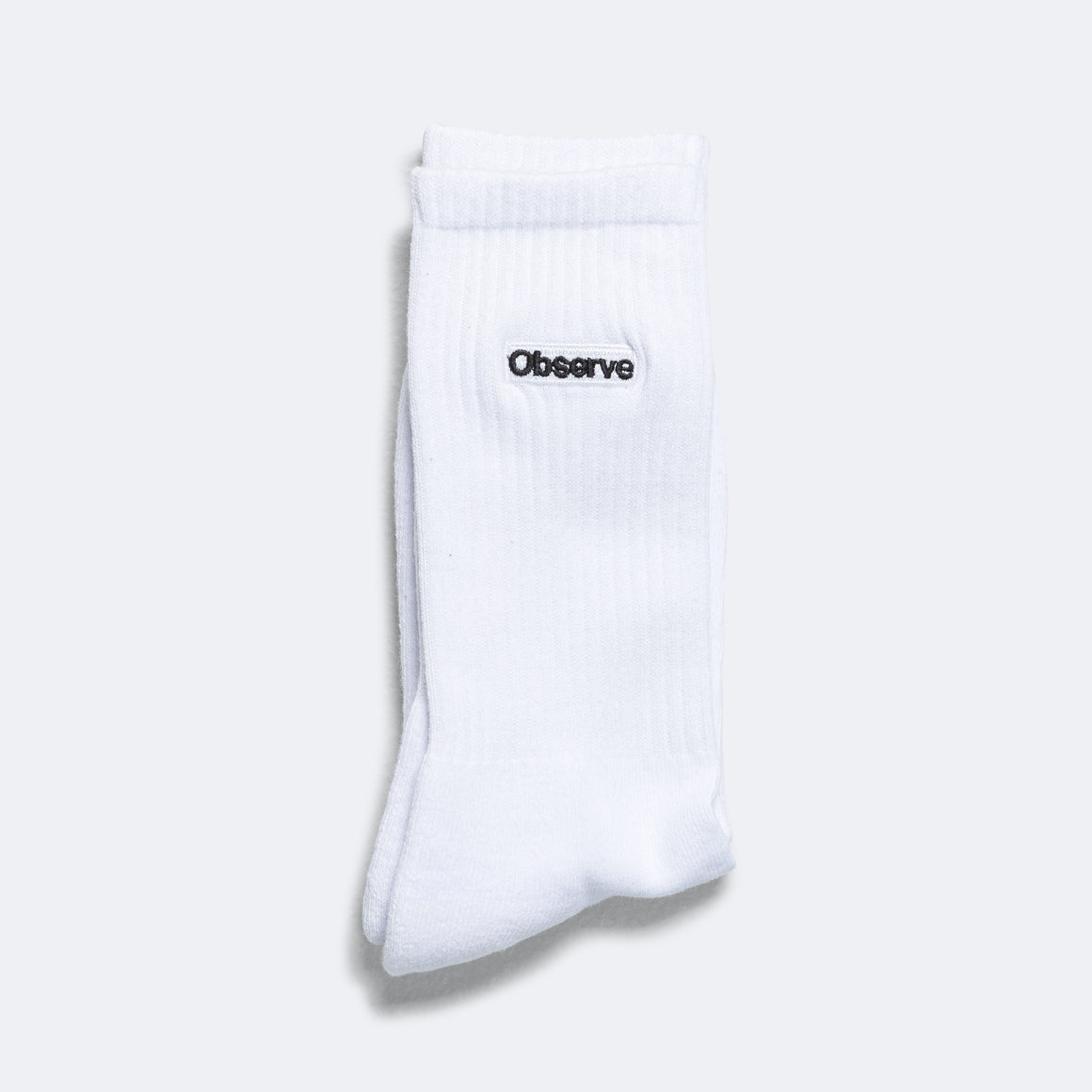 Observe - Classic Logo Crew Sock - White - UP THERE