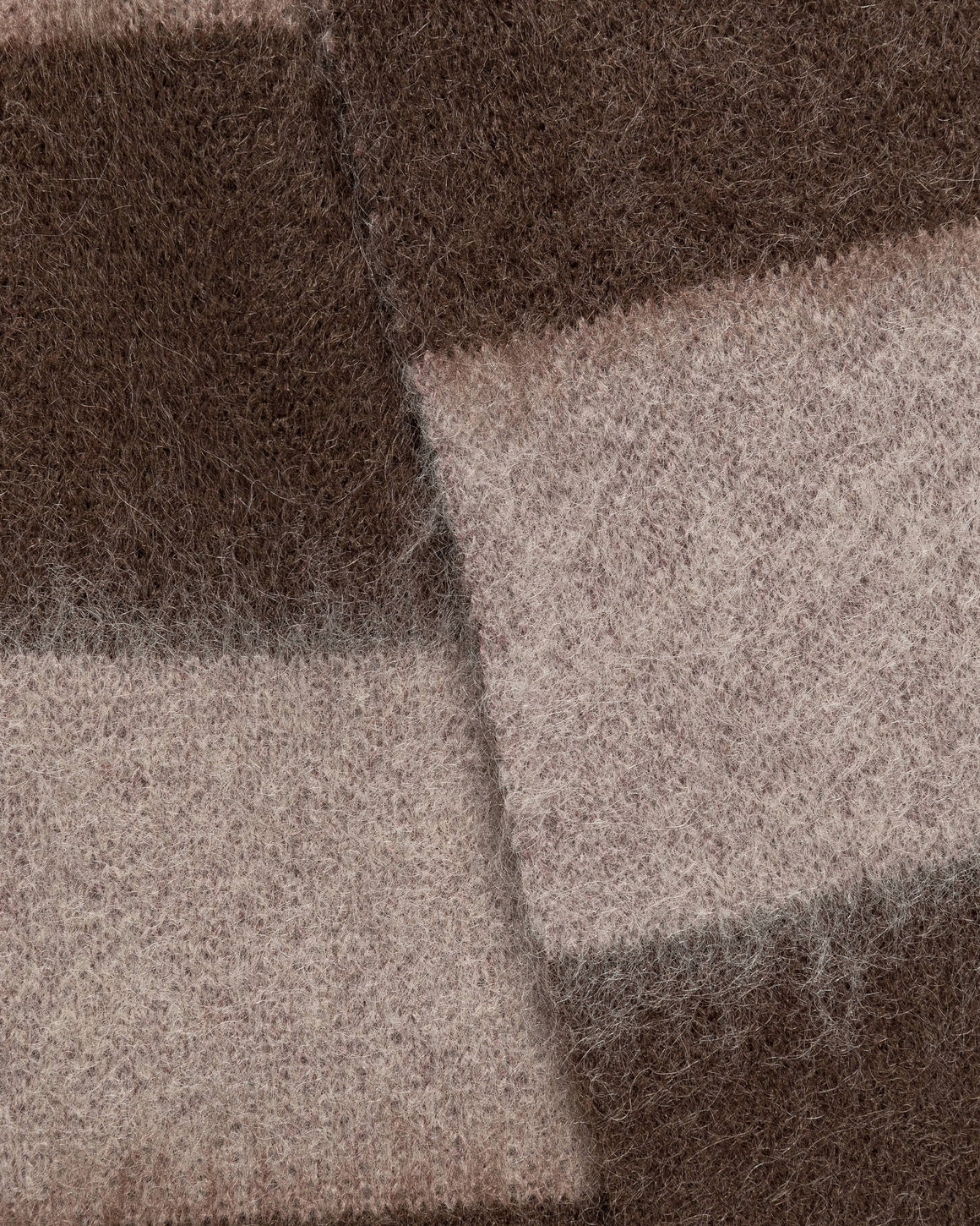 Observe - Wool Mohair Stripe Knit Scarf - Mocha - UP THERE