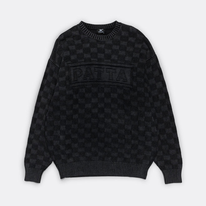 Purl Ribbed Knitted Sweater - Pirate Black