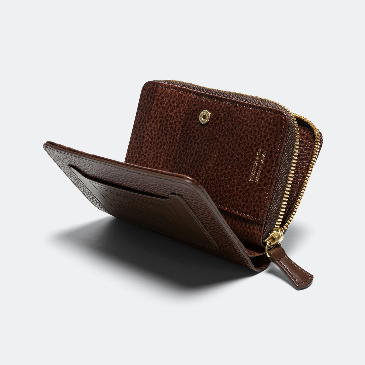 Porter Glaze Zip Wallet - Brown | UP THERE