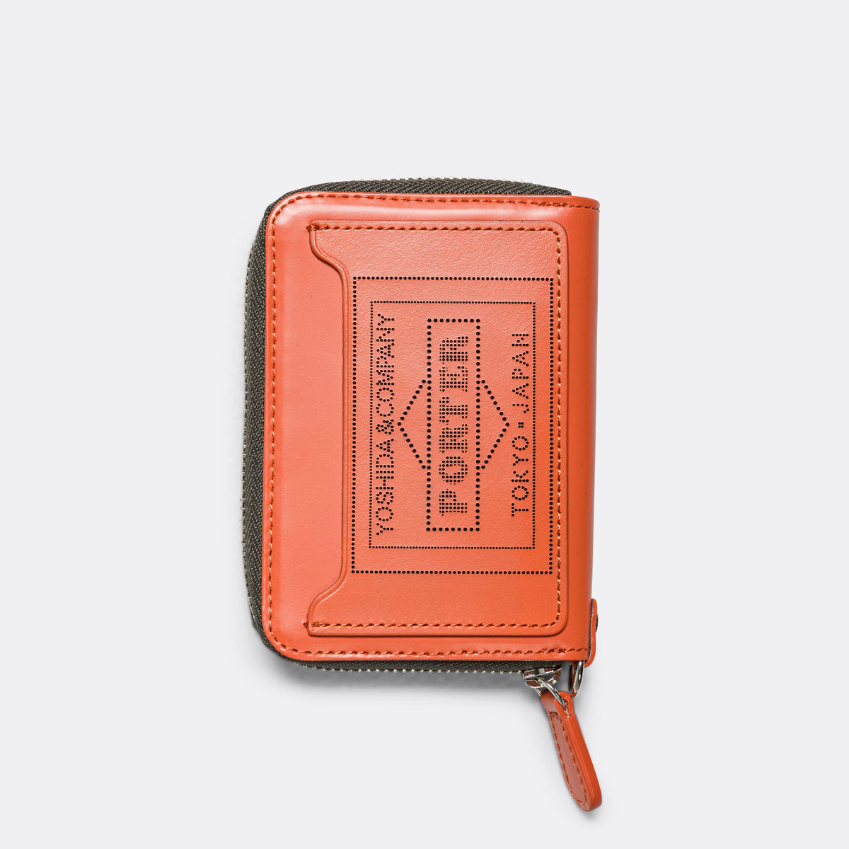 Porter Leather Wallet Zip Key Case (Glass Leather) - Orange | UP 