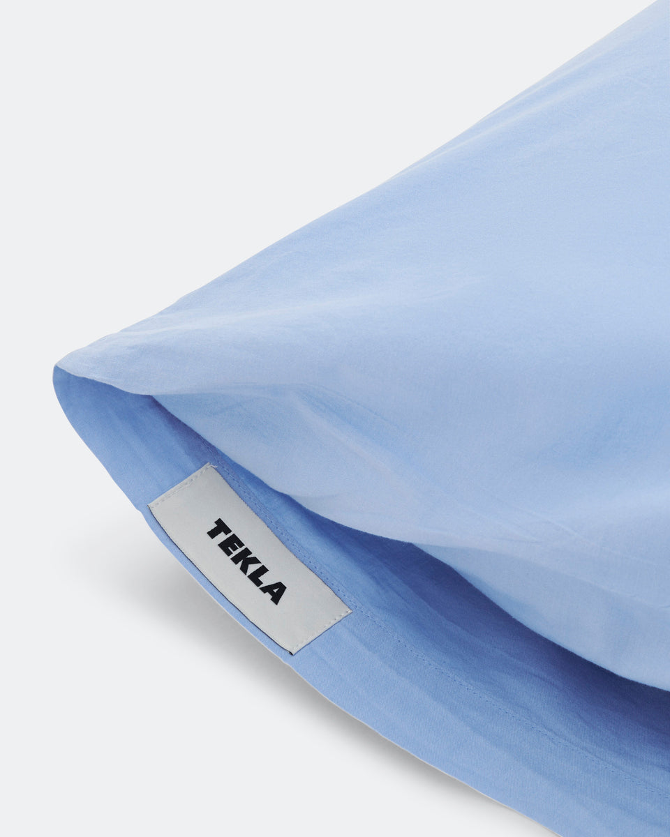 Tekla Percale Pillow Case - Island Blue | UP THERE
