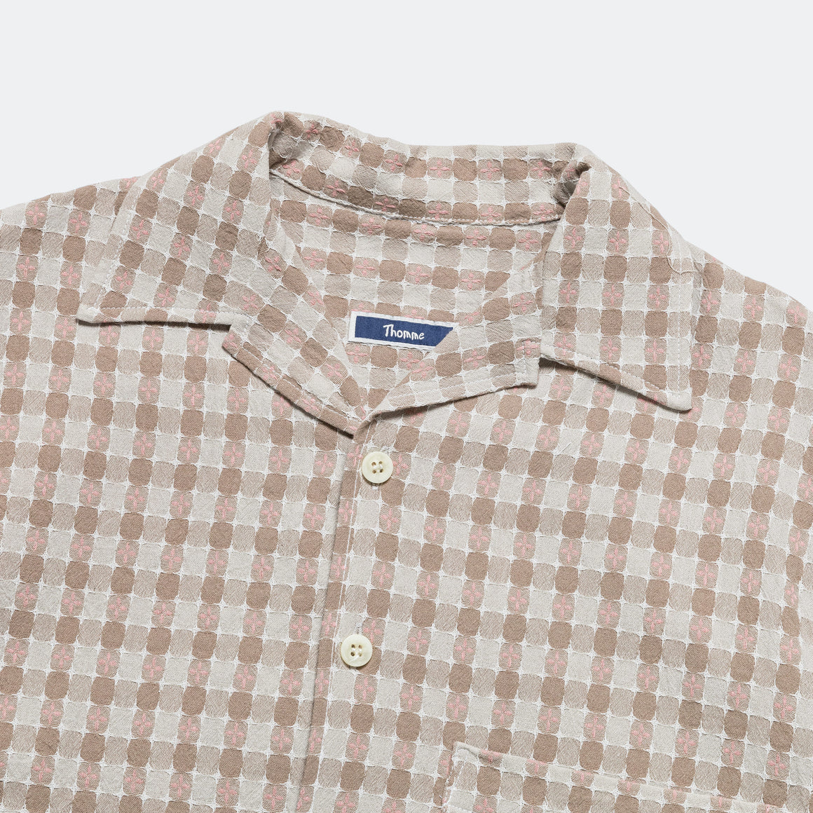 Thomme - Camp Shirt Check - Beige - UP THERE