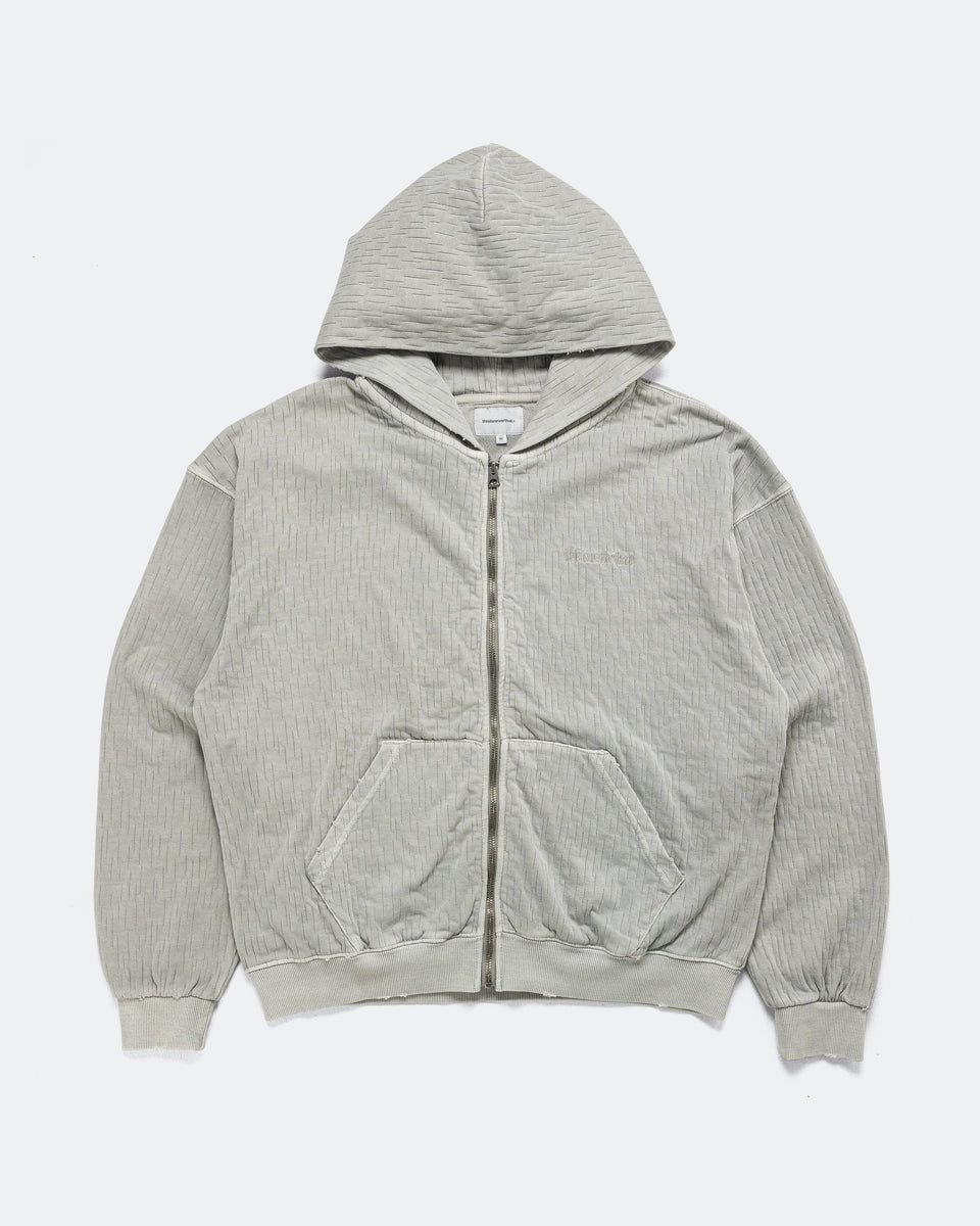 h*3様 CVTVLIST USUAL DAMAGED HOODIE 23AW thisisneverthat - Damaged Zip Up Hoodie - Khaki Grey | UP THERE