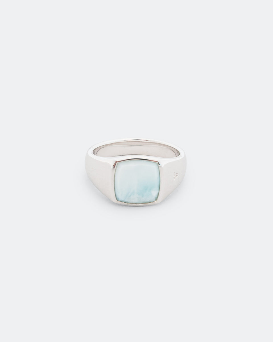 ［完売品］TOM WOOD Kay Ring Ice Blue 56 Tom Wood - Kay Ring Ice Blue - Larimar/925 Silver | UP THERE