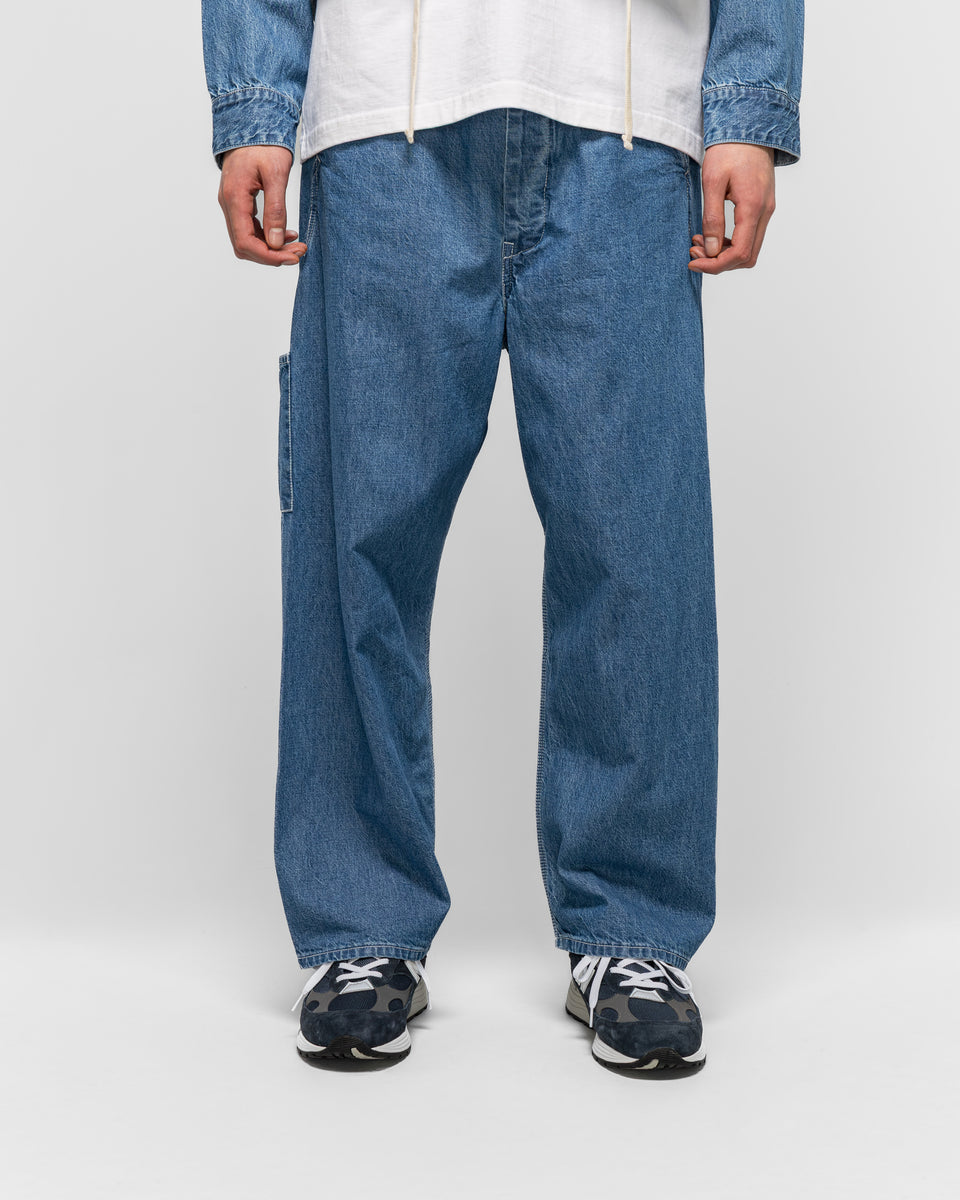 【最安値】 Unlikely Coverall Indigo Denim Unlikely - Chopped Coverall Bottoms - Used Indigo | UP THERE
