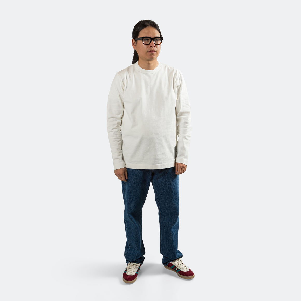 Norse Projects - Holger Relaxed Organic Heavy Tab Series LS T-Shirt - White - UP THERE