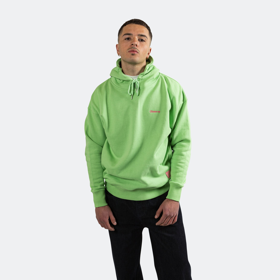Observe - Classic Logo Hood - Lime Green - UP THERE