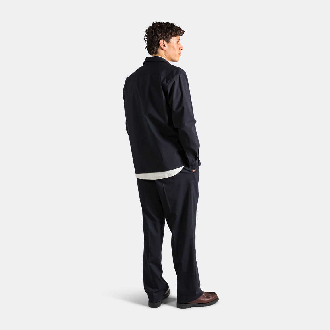 Norse Projects - Benn Relaxed Light Wool Pleated Trouser - Dark Navy - UP THERE